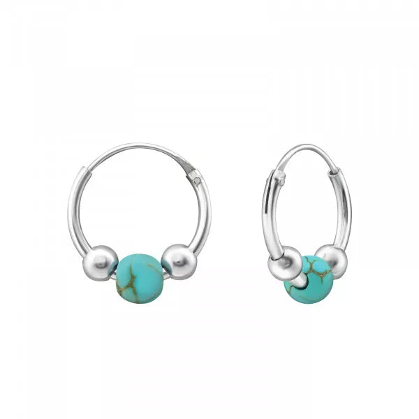 Turquoise Mini Hoop Earrings