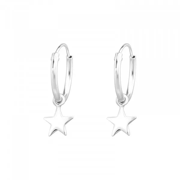 Flat Star Mini Hoops Earrings