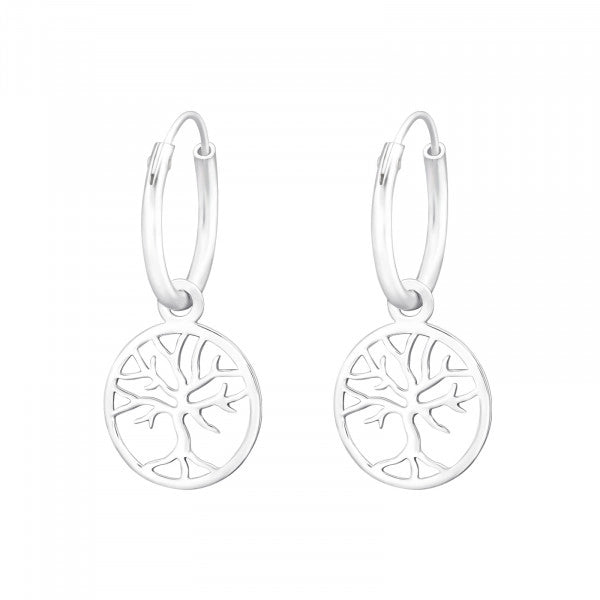 Tree of Life Mini Hoop Earrings