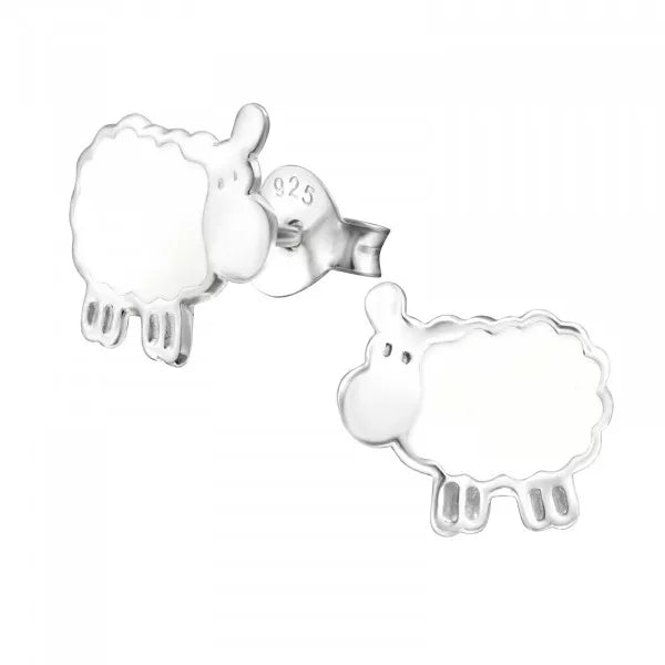 Sheep White Stud Earrings