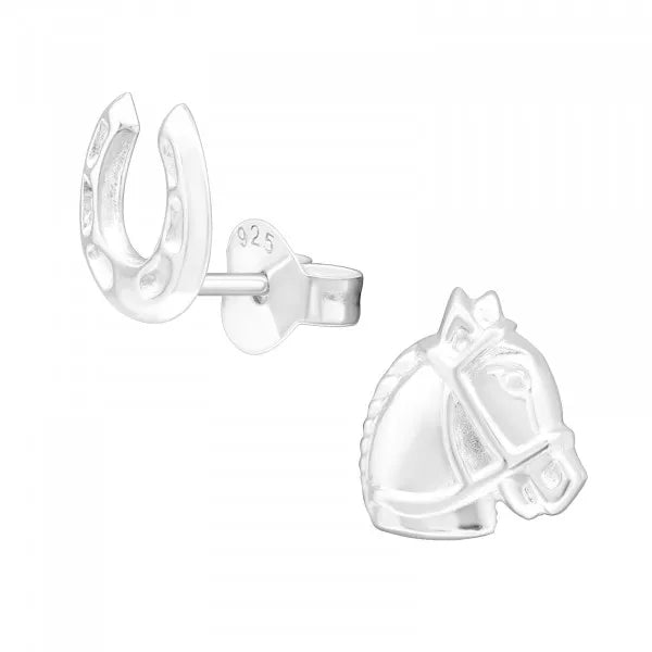 Horse & Horseshoe Stud Earrings