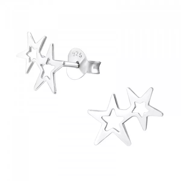 Duo open star Stud Earrings