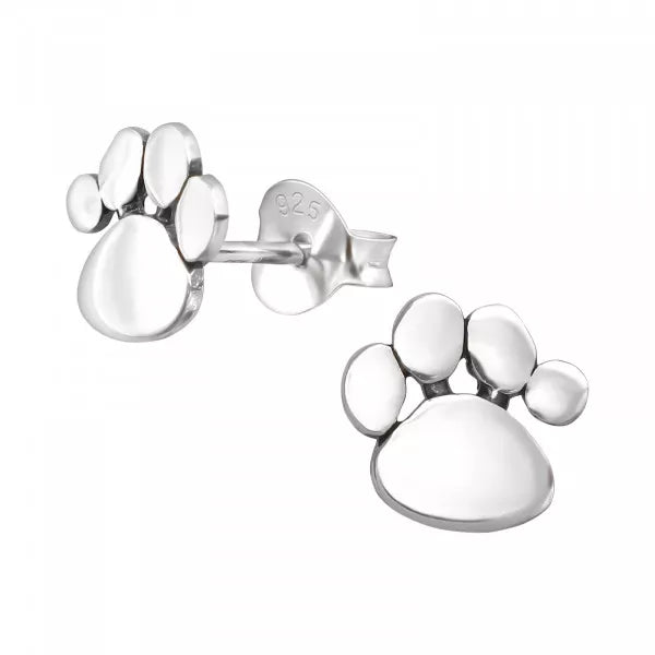 Flat Paw Stud Earrings
