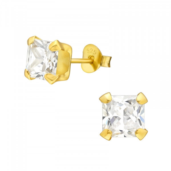 Square Crystal Stud Earrings