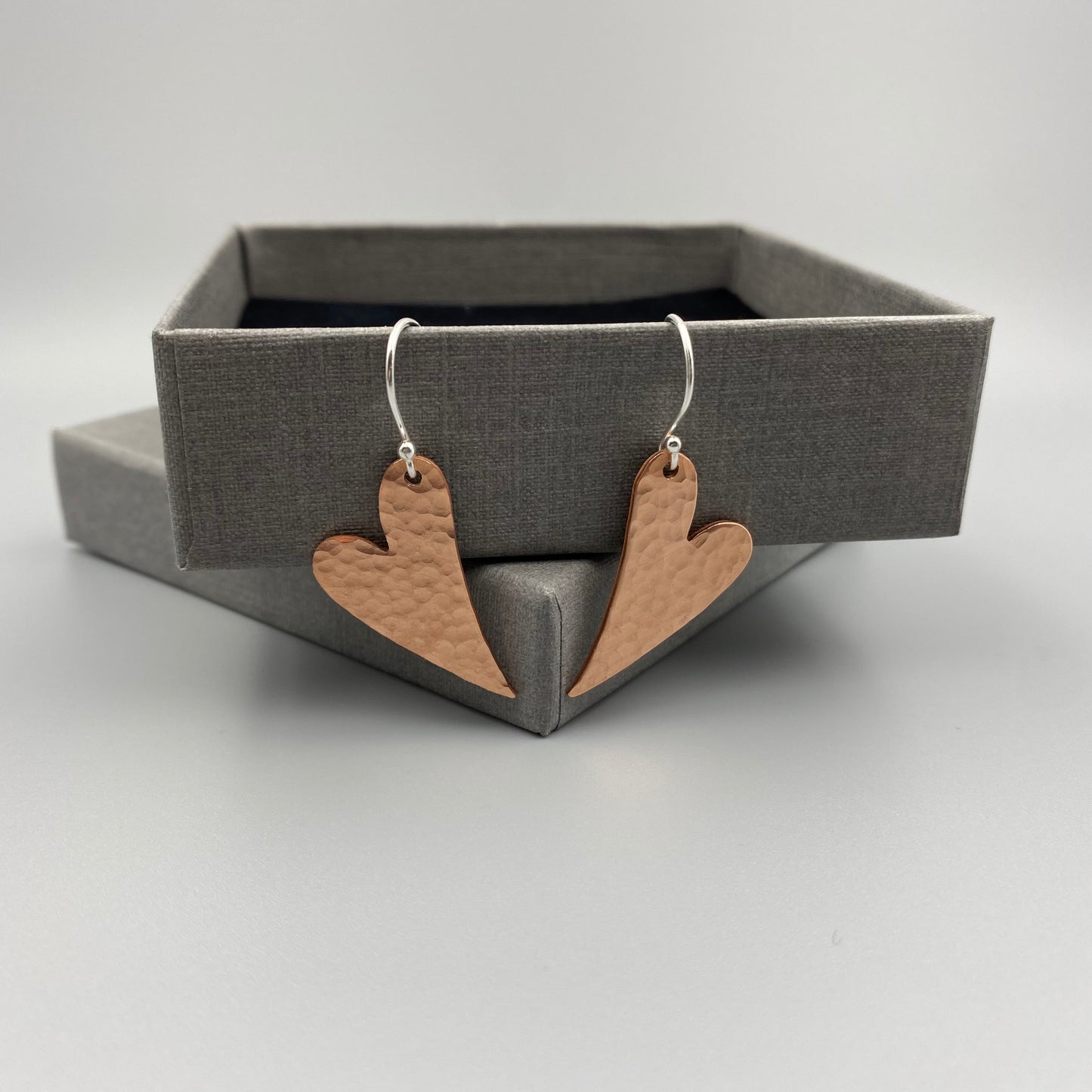 Copper heart earrings