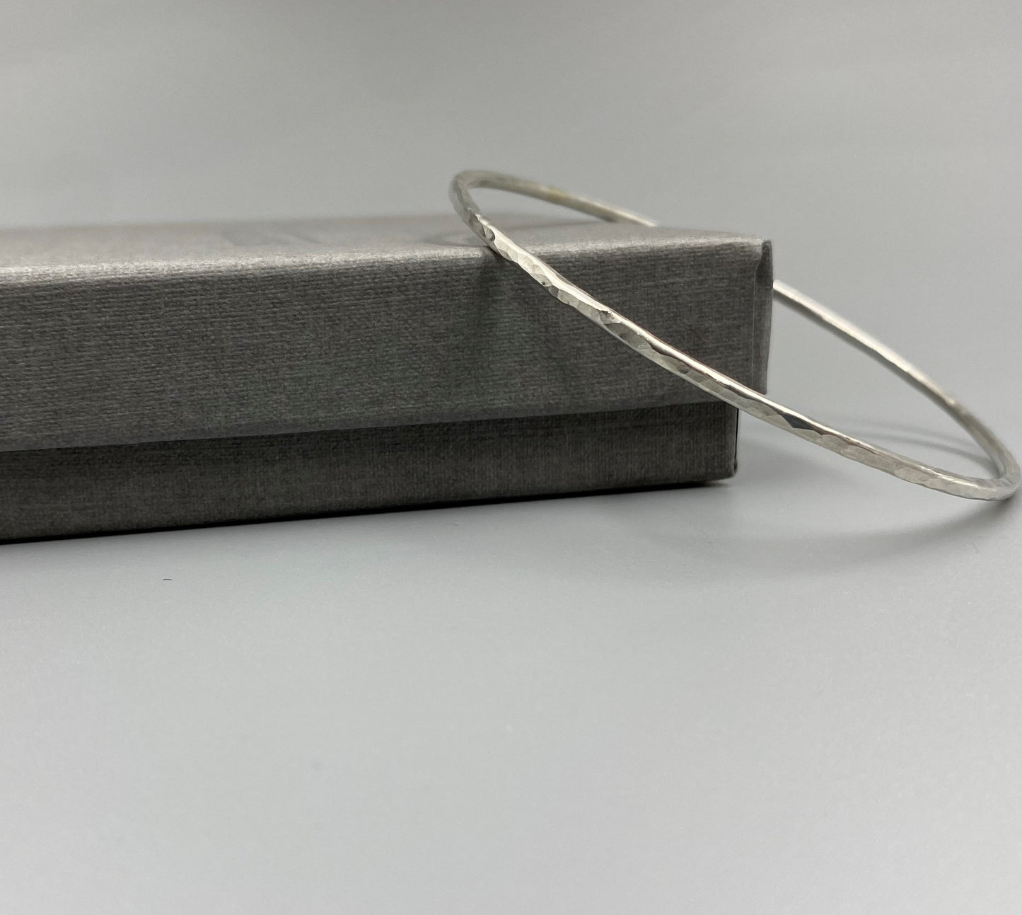 Sterling silver dimple square stacker bangle
