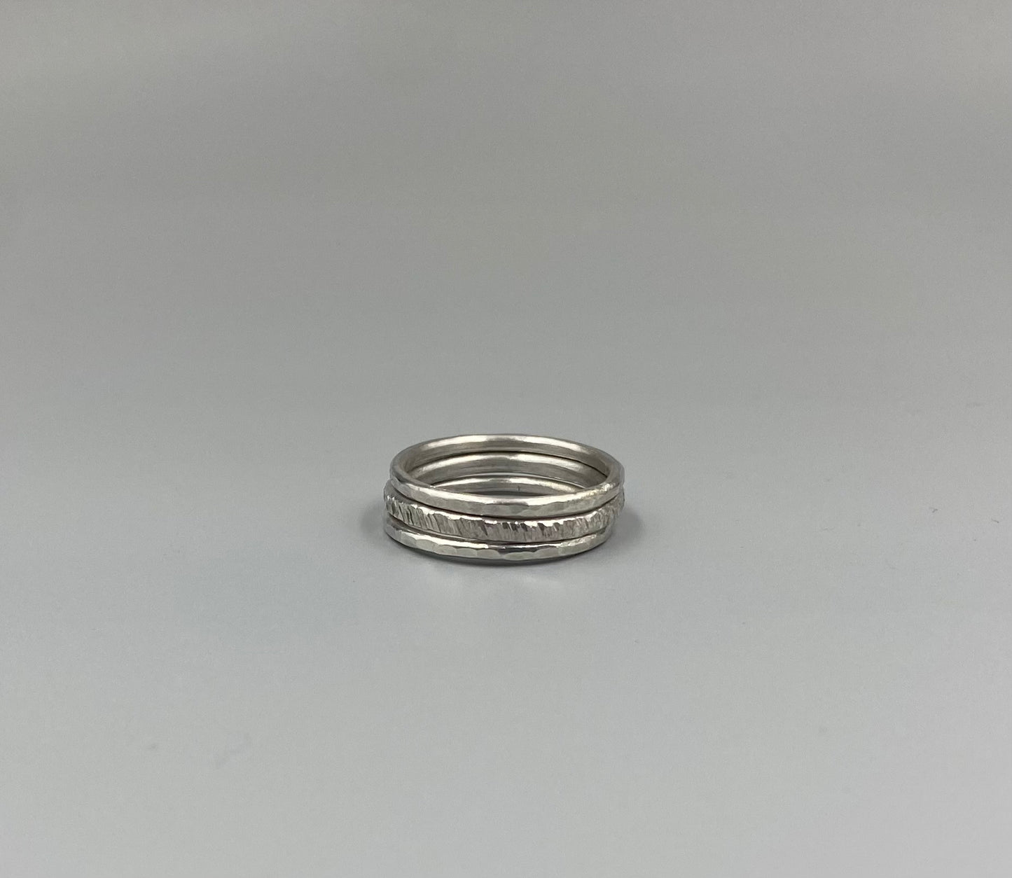 Sterling silver trio stacker rings