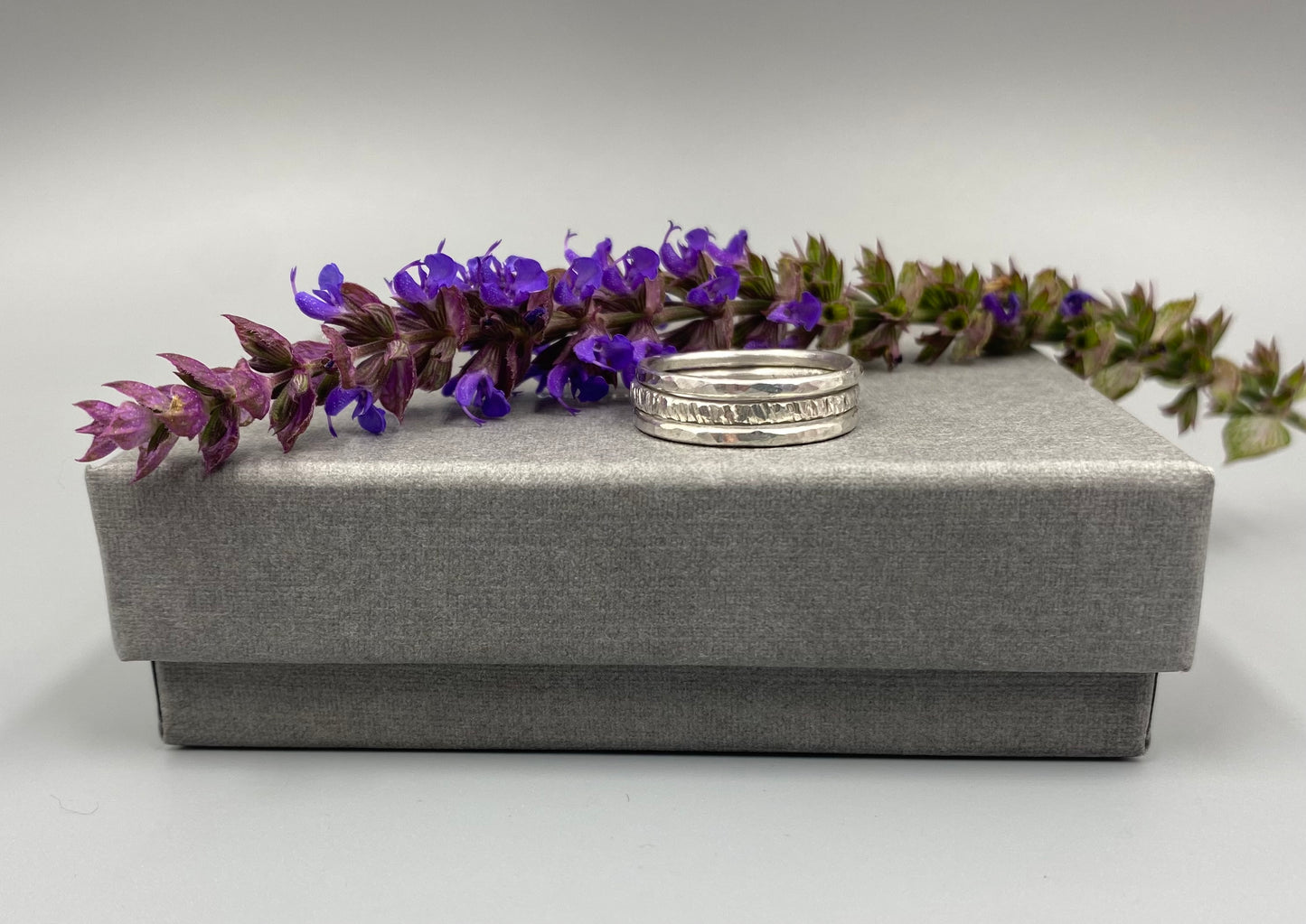 Sterling silver trio stacker rings