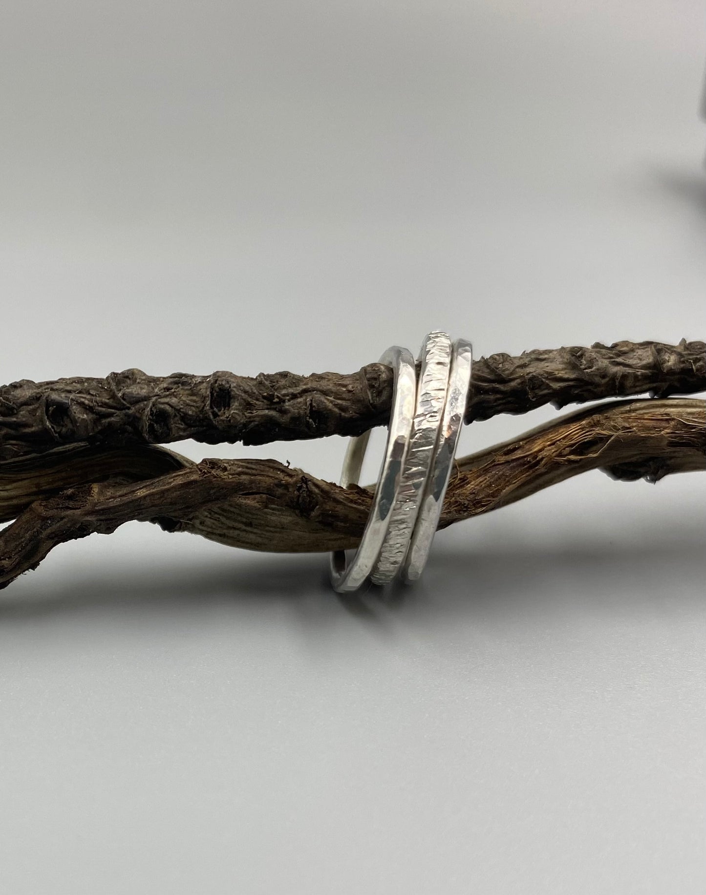 Sterling silver trio stacker rings