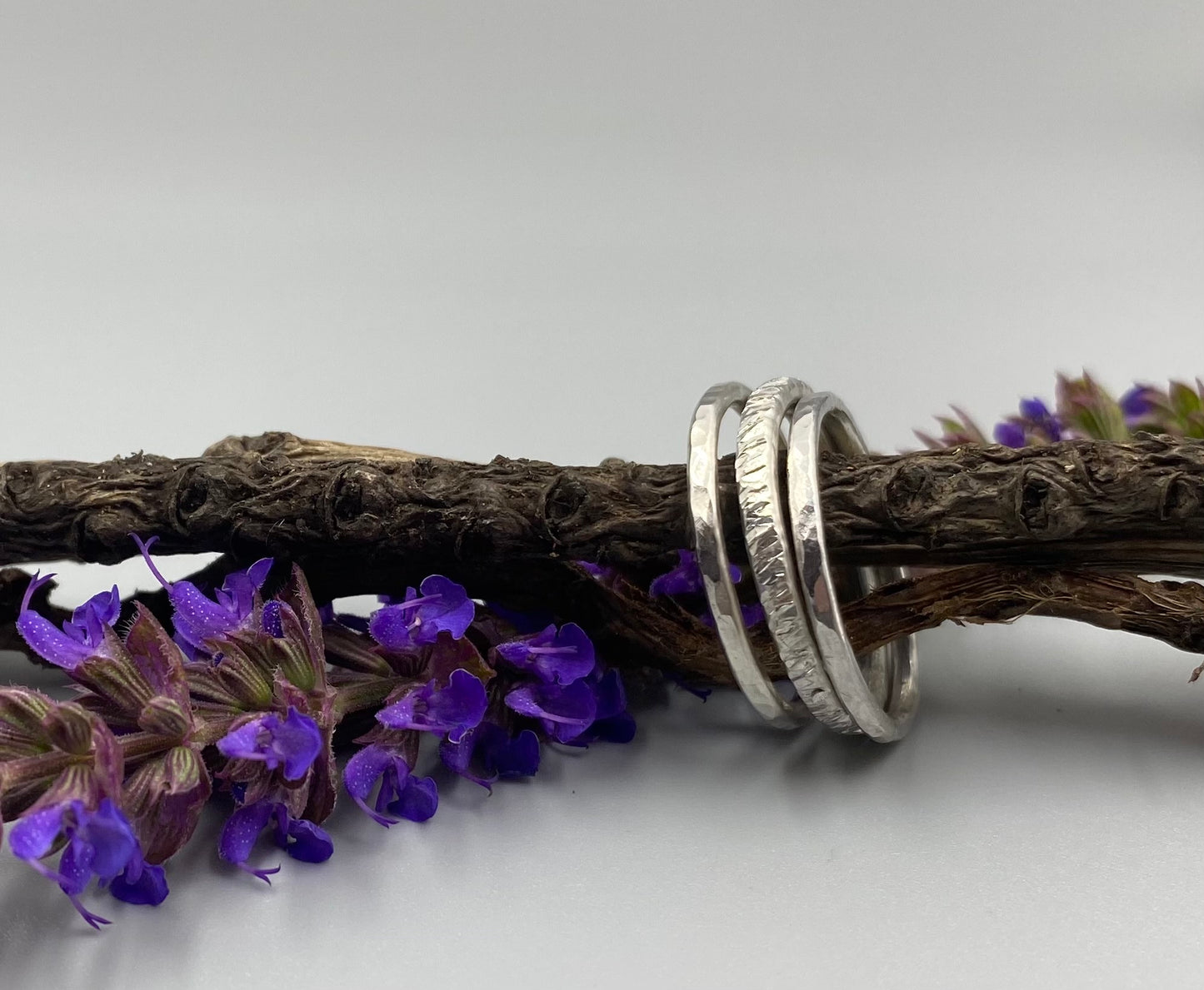Sterling silver trio stacker rings