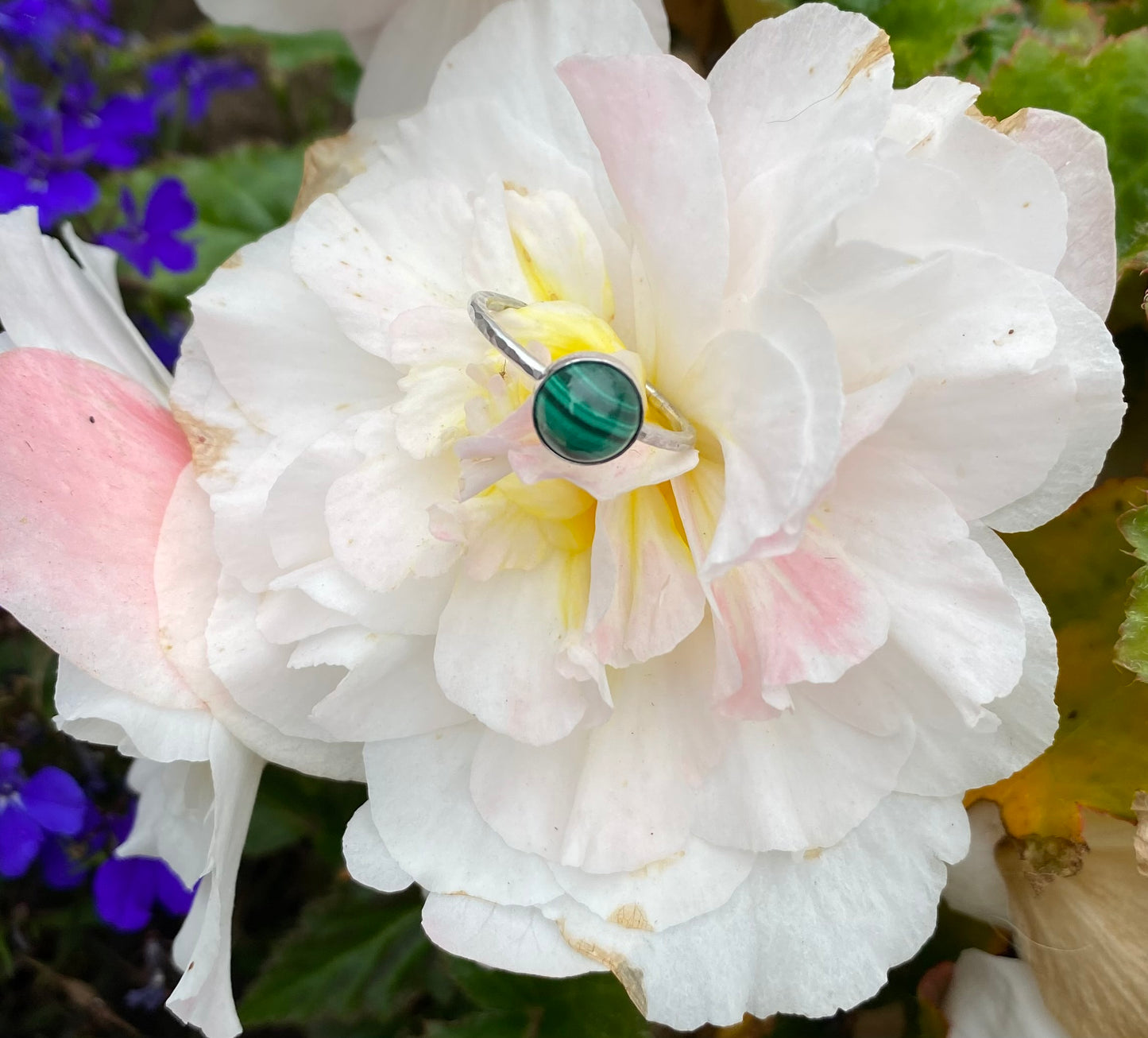 Sterling silver malachite ring