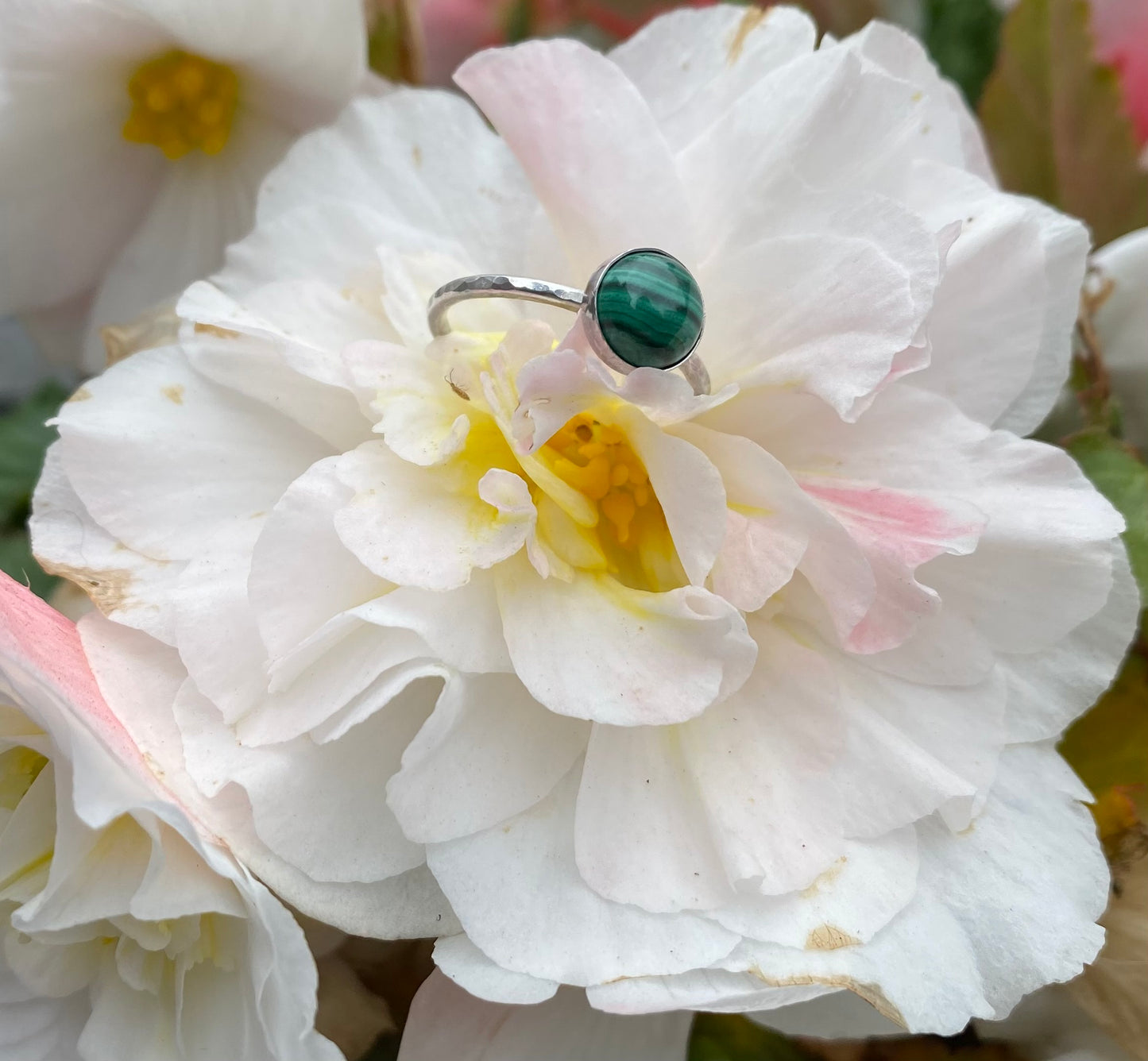 Sterling silver malachite ring