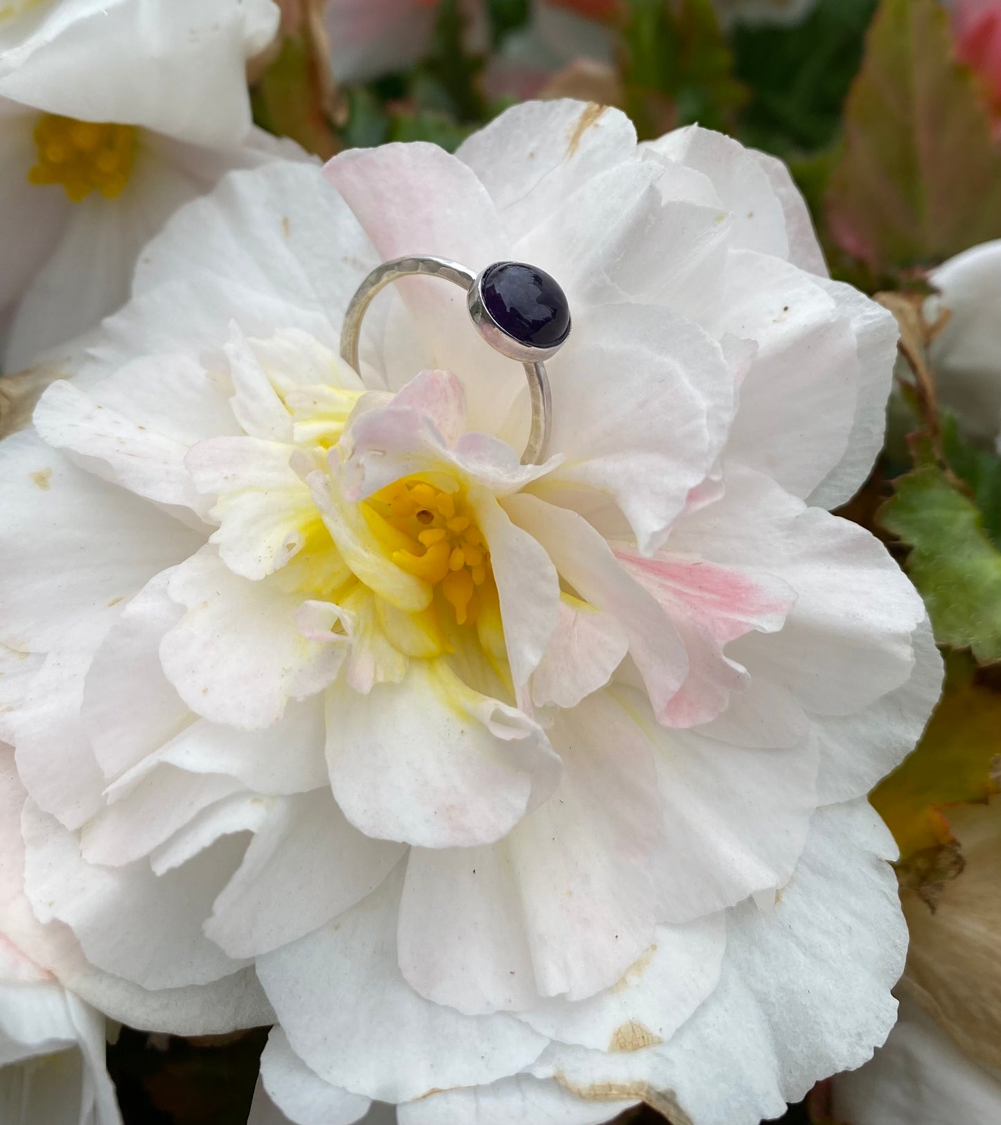Sterling silver dark amethyst ring