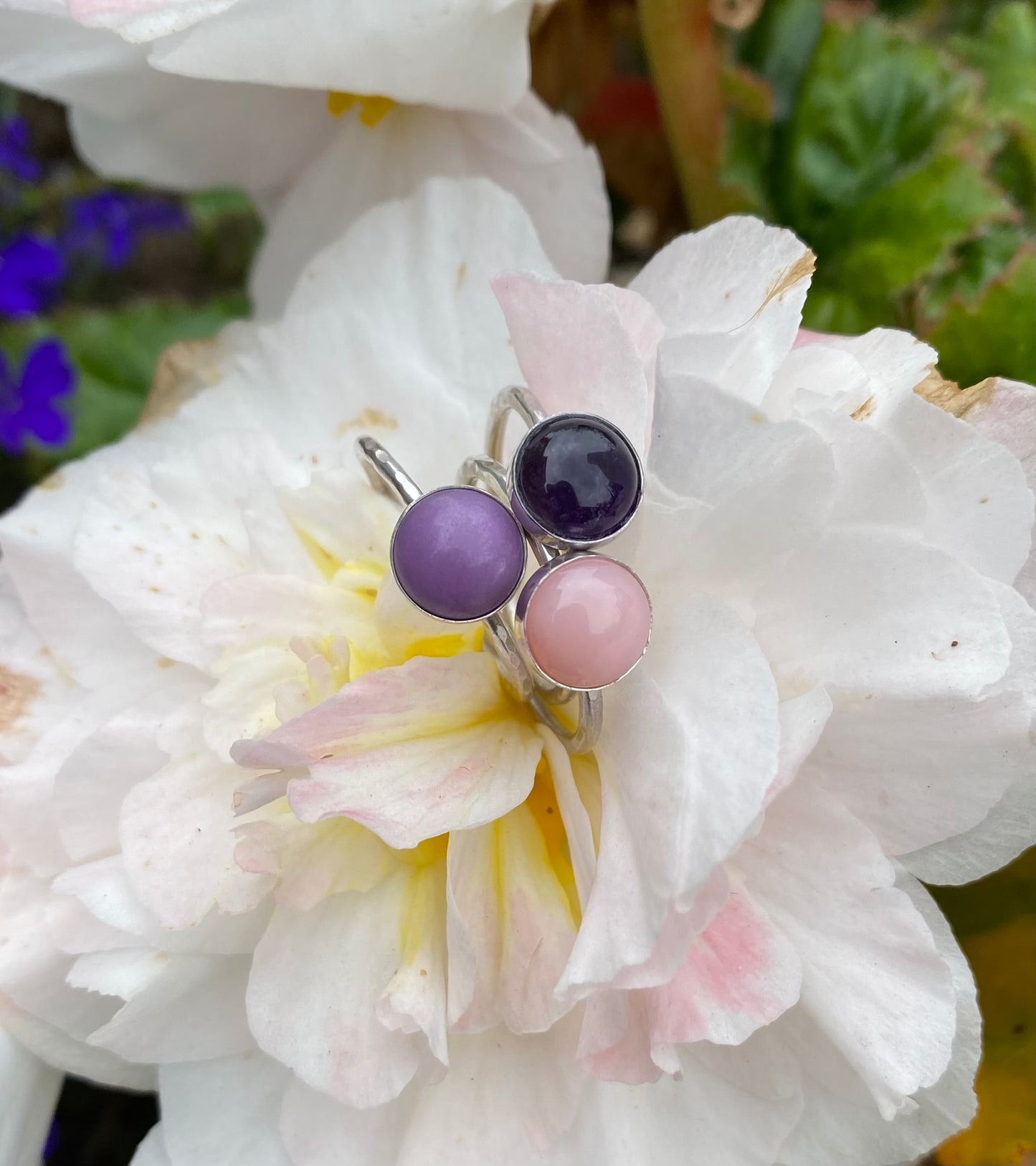 Sterling silver dark amethyst ring