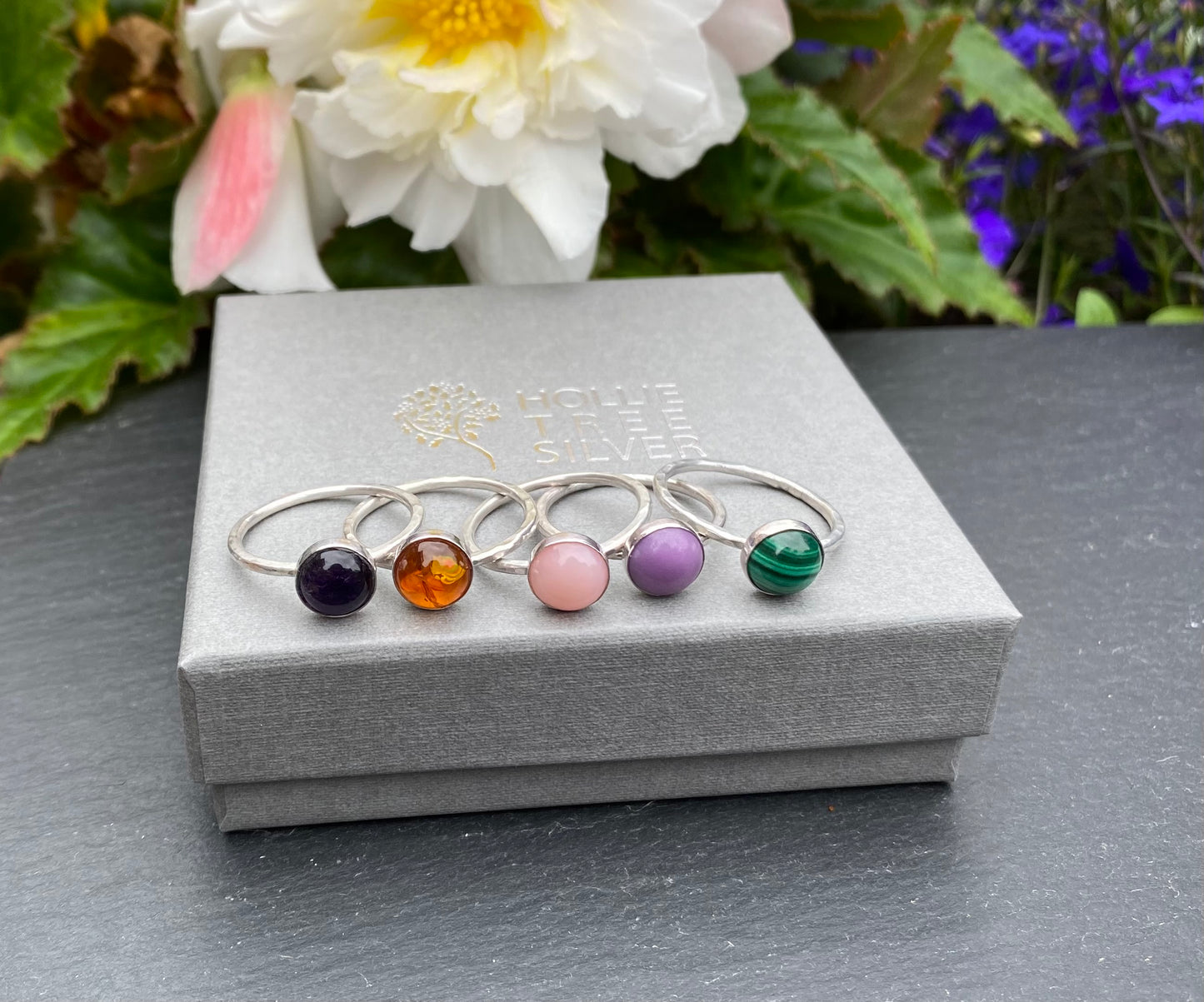 Sterling silver amber ring