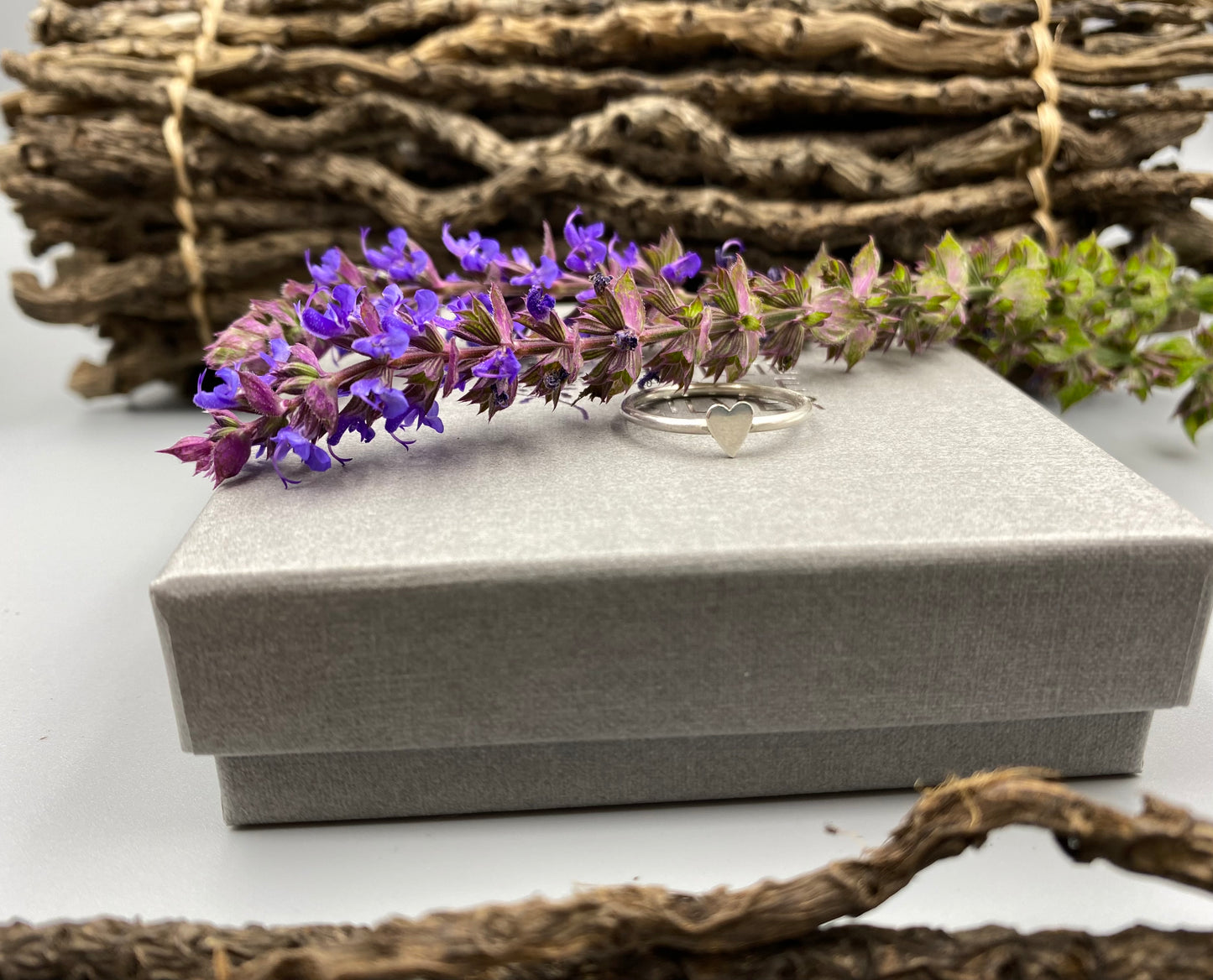 Sterling silver polished heart ring