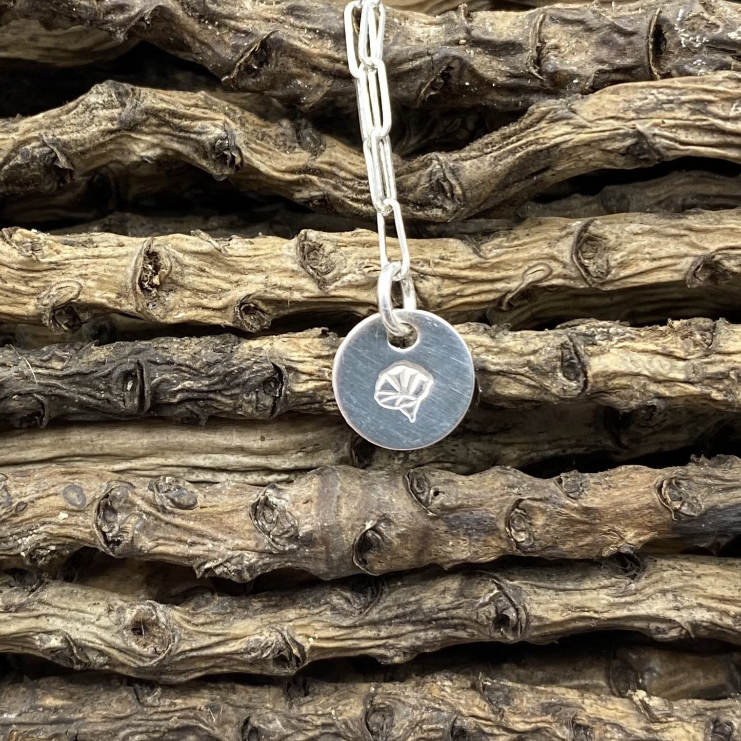 September morning glory birthday flower skinny trace chain necklace in Sterling Silver