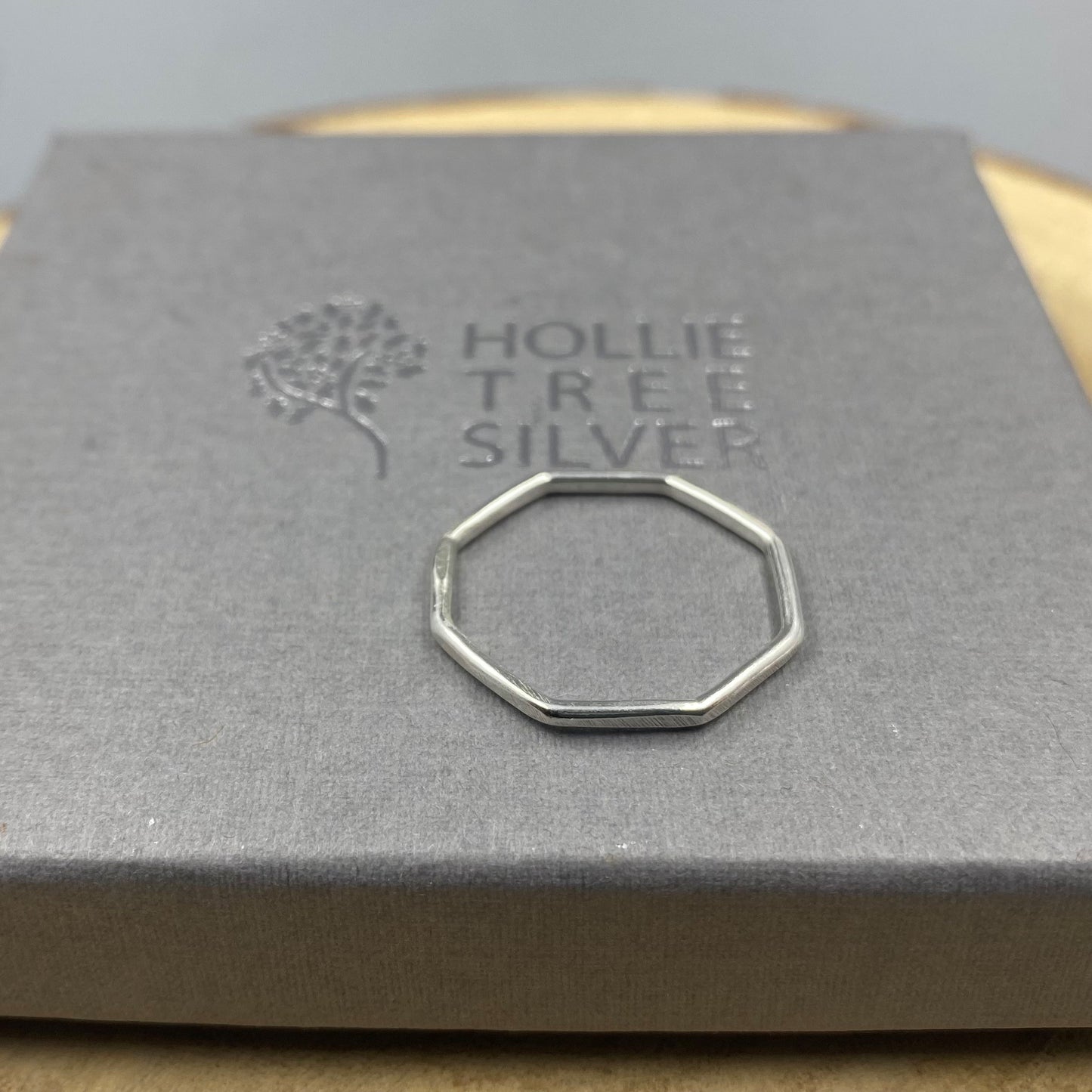 Sterling silver octagonal ring
