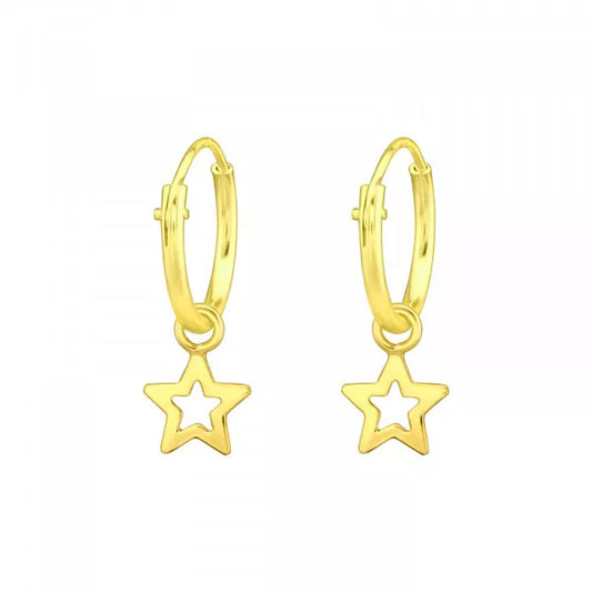 Open star Mini Hoops Earrings