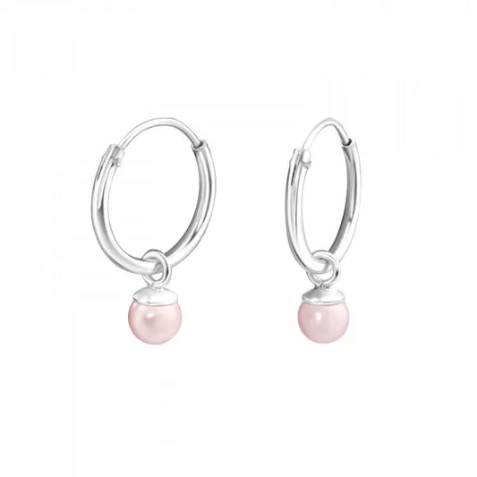 Pink Pearl Mini Hoop Earrings