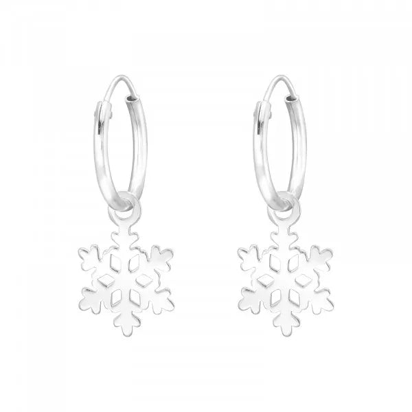 Snowflake Mini Hoop Earrings