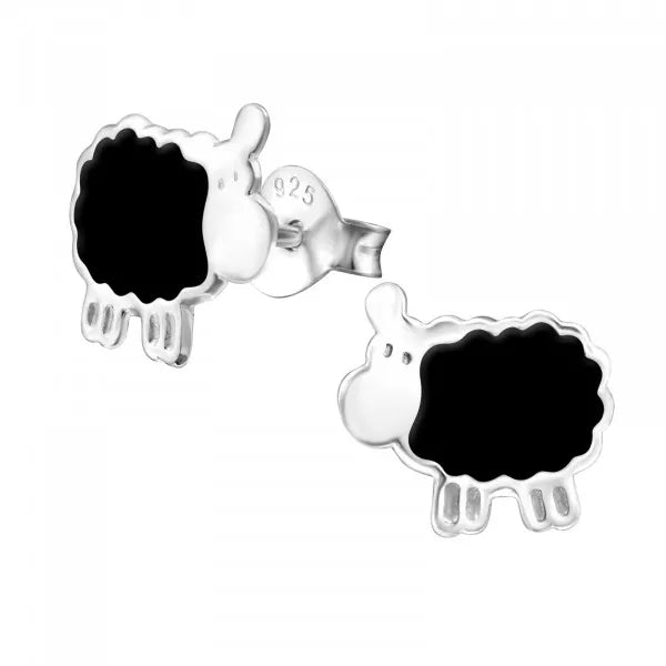 Sheep Black Stud Earrings