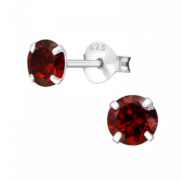 Garnet Stud Earrings - Jan Birthstone