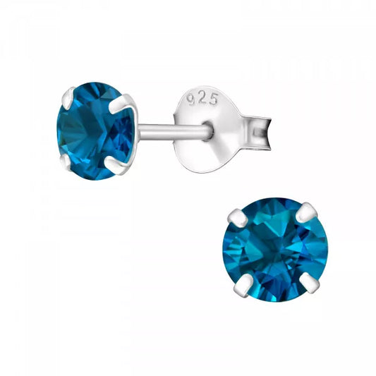 Blue Topaz Stud Earrings - Dec Birthstone