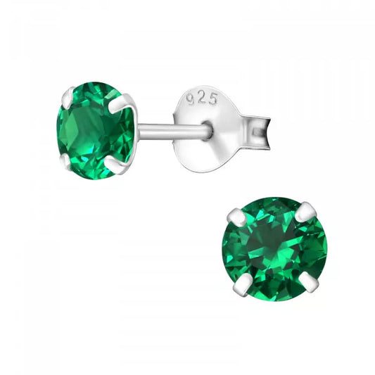 Emerald Stud Earrings - May Birthstone