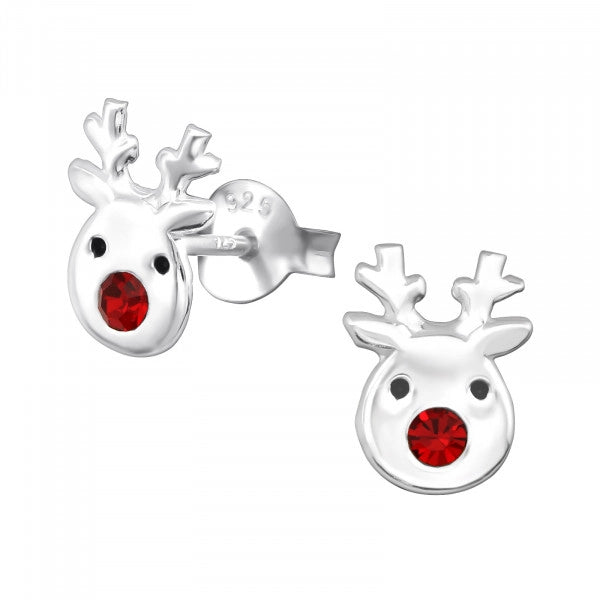 Red Nose Reindeer Stud Earrings