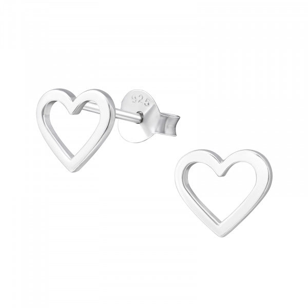 Open Heart Stud Earrings