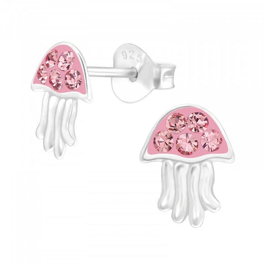 Pink Jellyfish Stud Earrings