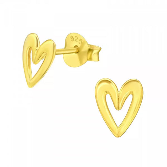 Open Heart Stud Earrings