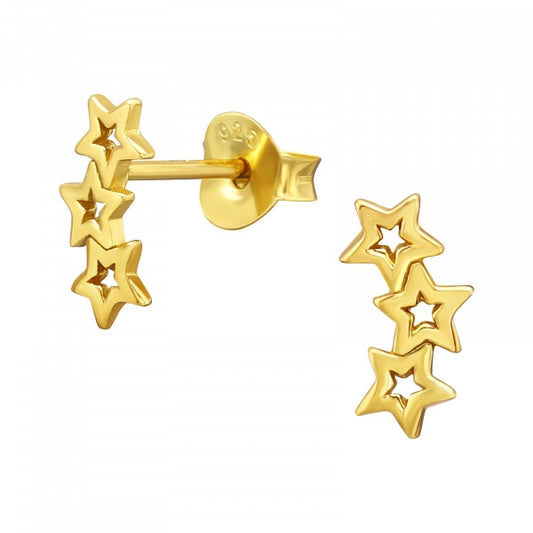 Triple Star Stud Earrings