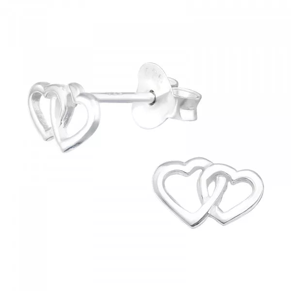 Entwinned Heart Stud Earrings