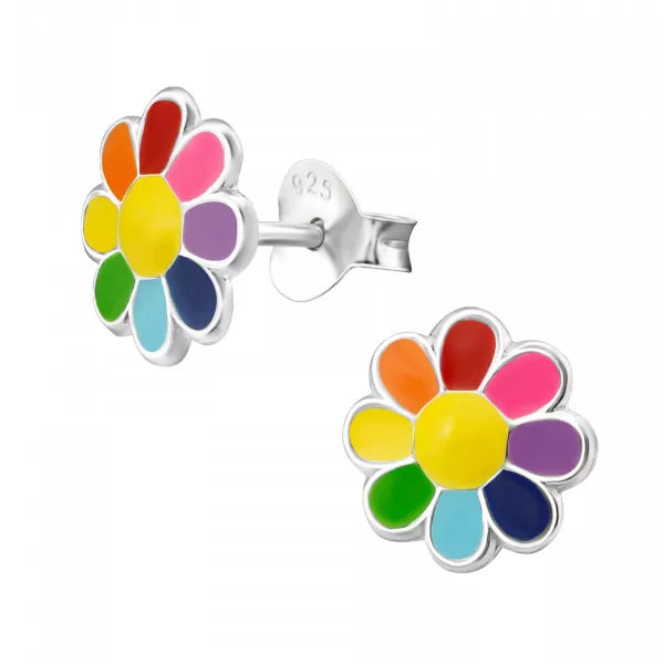 Rainbow Daisy Stud Earrings