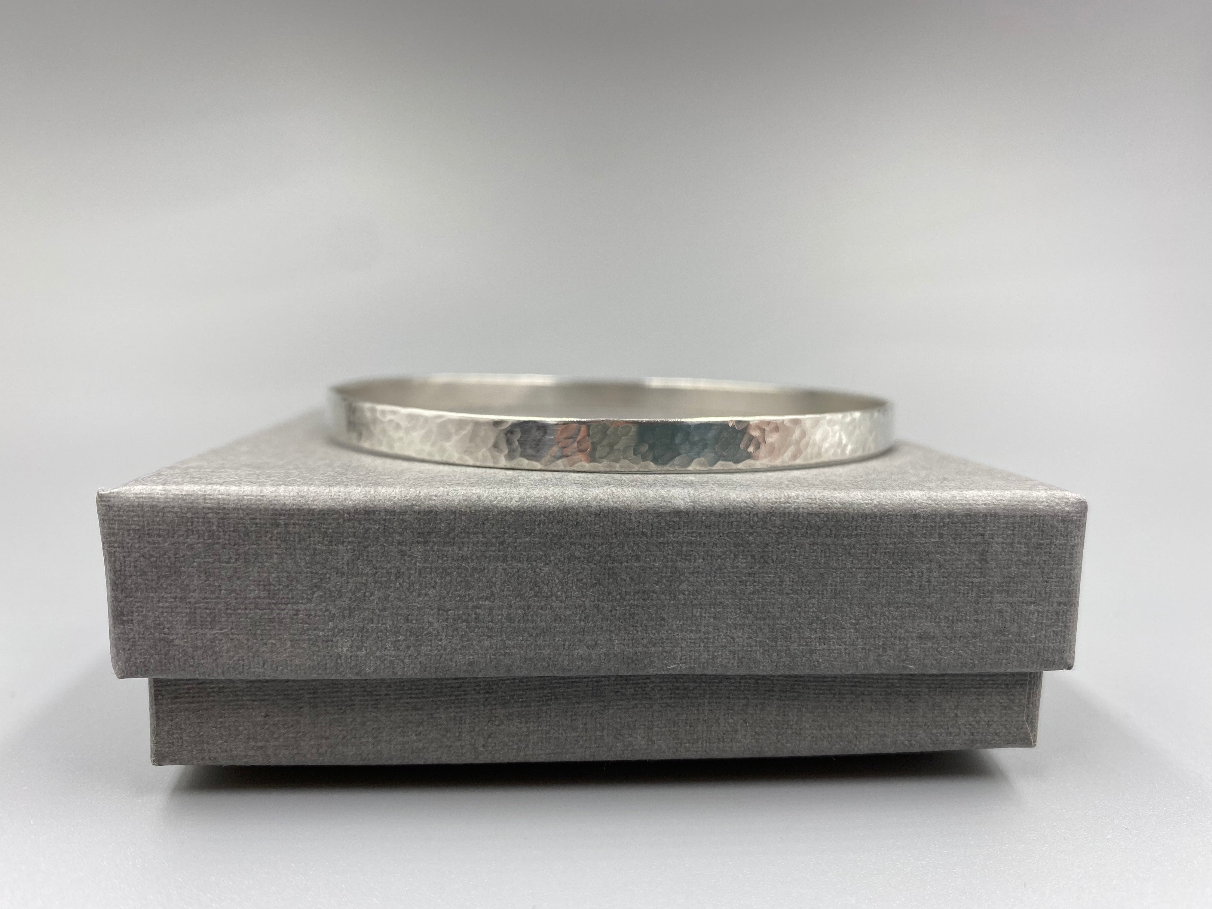 Dimple Stacker Sterling silver dimple flat stacker bangle – Hollie Tree