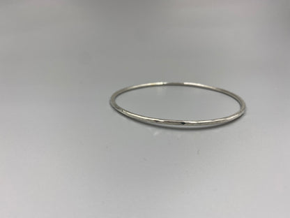 Sterling silver dimple square stacker bangle