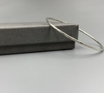 Sterling silver dimple square stacker bangle