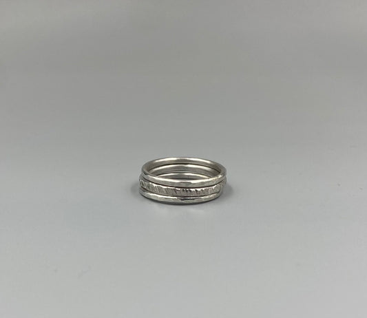 Sterling silver trio stacker rings