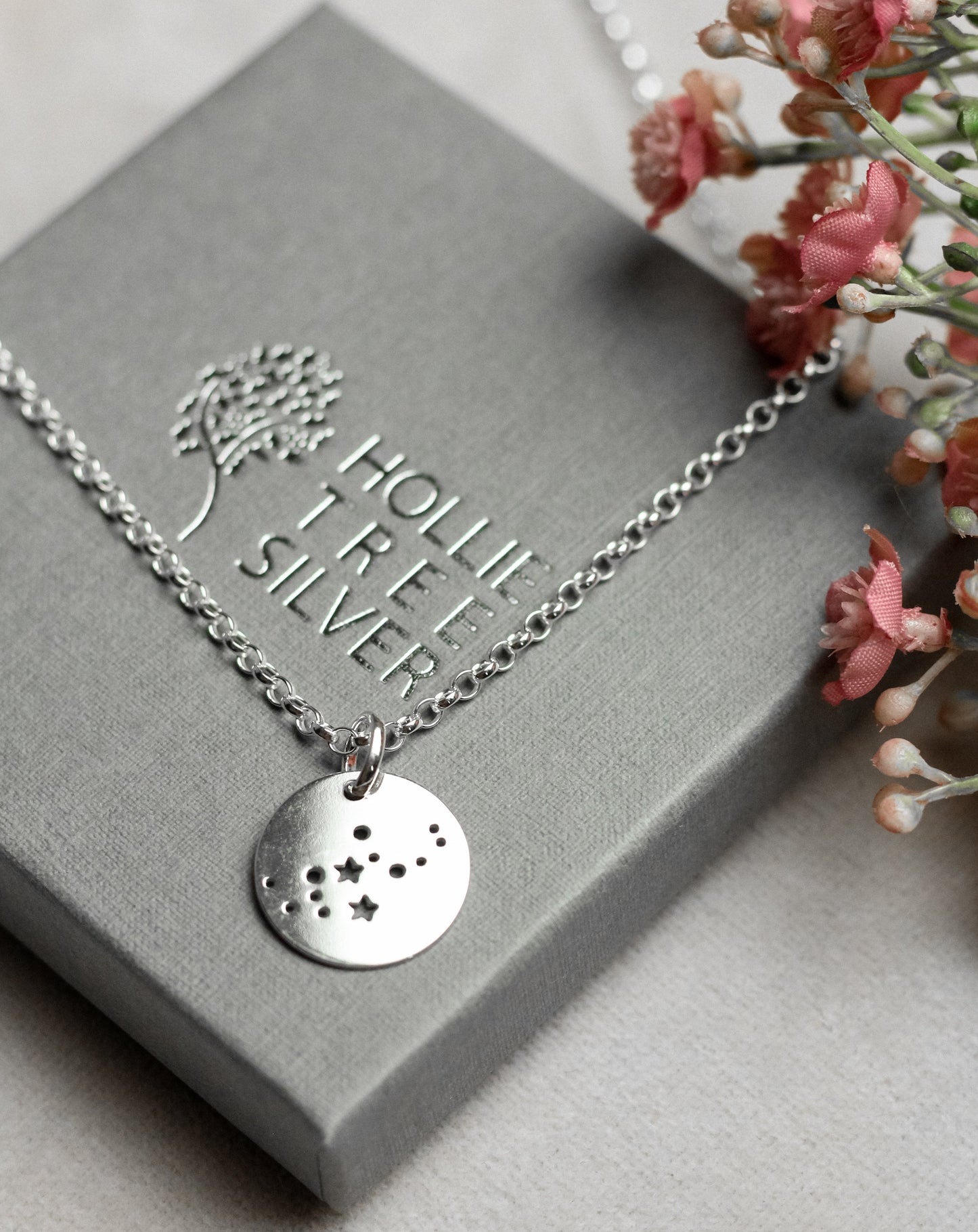 Virgo Star Sign Constellation necklace in Sterling Silver